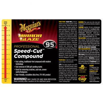 Meguiar's® Secondary Label - M95 Mirror Glaze® Speed Cut™ Compound